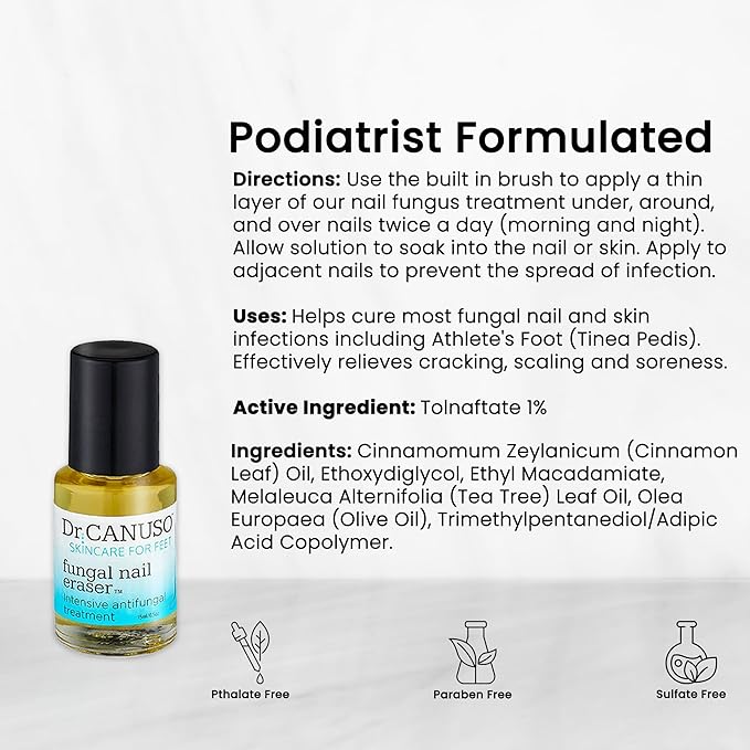 Dr. Canuso Antifungal Nail Treatment, Medical Strength Nail Oil, Nourishing Repair for Damaged Nails with Tolnaftate 1% Solution