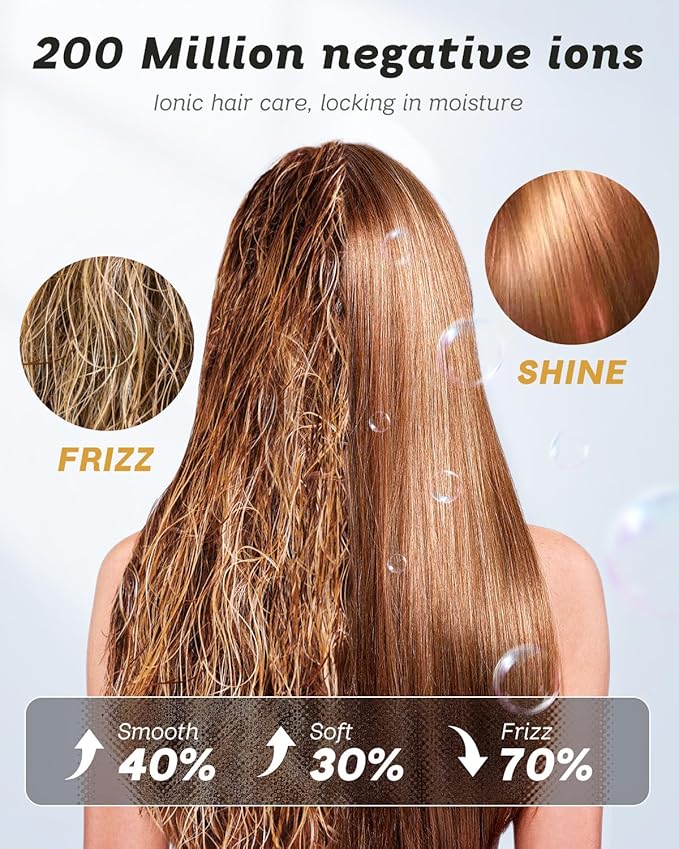 Dual Voltage Hair Dryer, High-Speed Ionic Blow Dryer for Fast Drying, Travel Compact Hair Blow Dryer with Magnetic Curly Diffuser for Home, Portable Hairdryer International 110-240V