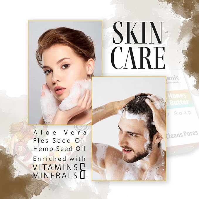 Aloe Vera, Flaxseed and Hemp seed oil Herbal Soap | Pack of 6 of 5oz soap Bar | Ideal for Men and Women, Soothing and Nourishing Soap for Moisturization