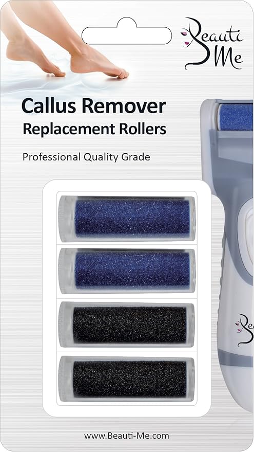 Professional Electronic Callus Remover Foot File for Smooth Skin and Pedicure - Replacement Rollers Refills (4 Count)