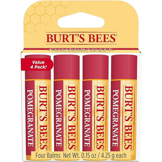 Burt's Bees Lip Balm, Moisturizing Lip Care, Original Beeswax with Vitamin E & Peppermint Oil, Natural Origin Lip Care (4-Pack)