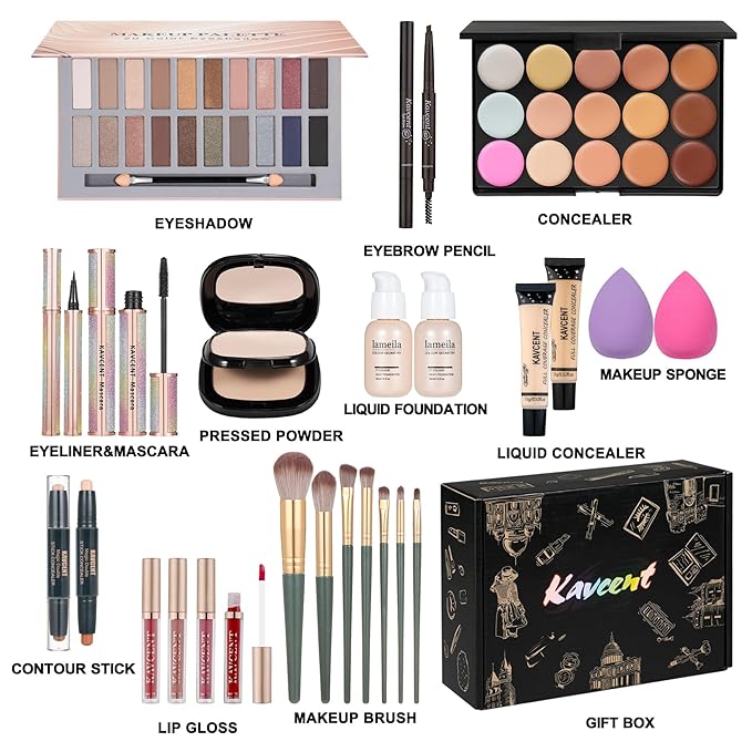 Makeup Kit for Teens Girls Makeup Kit for Women Full Kit Makeup Set for Teenagers Eyeshadow Palette Makeup Gift Set for Teen Girls Women Christmas