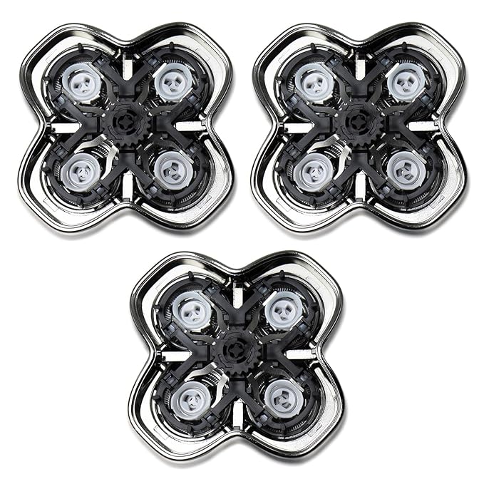 3Pack Pro 4 Shaver Replacement Heads for Pitbulls Gold PRO, Silver PRO, Platinum PRO, Butterfly Kiss PRO Head Shavers, Floating 4 Heads for a Fast, Close and Smooth Shave.