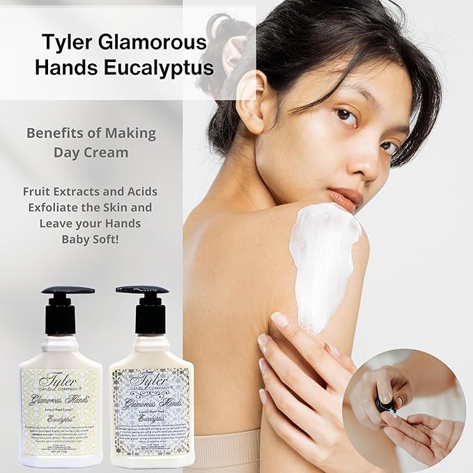 Worldwide Nutrition Bundle: Tyler Eucalyptus Glamorous Hand Wash and Hand Lotion Gift Set - 2 Pack, 8 Oz Scented Pump Bottles for Luxury Skin Care and Multi-Purpose Key Chain