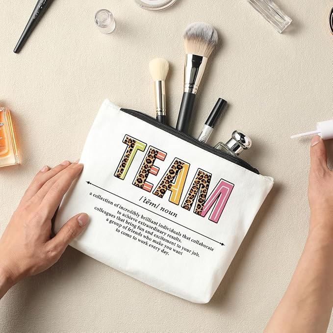 Inspirational Team Makeup Bag - Cosmetic Bag for Office Gifts, Employee Appreciation & Thank You Gifts