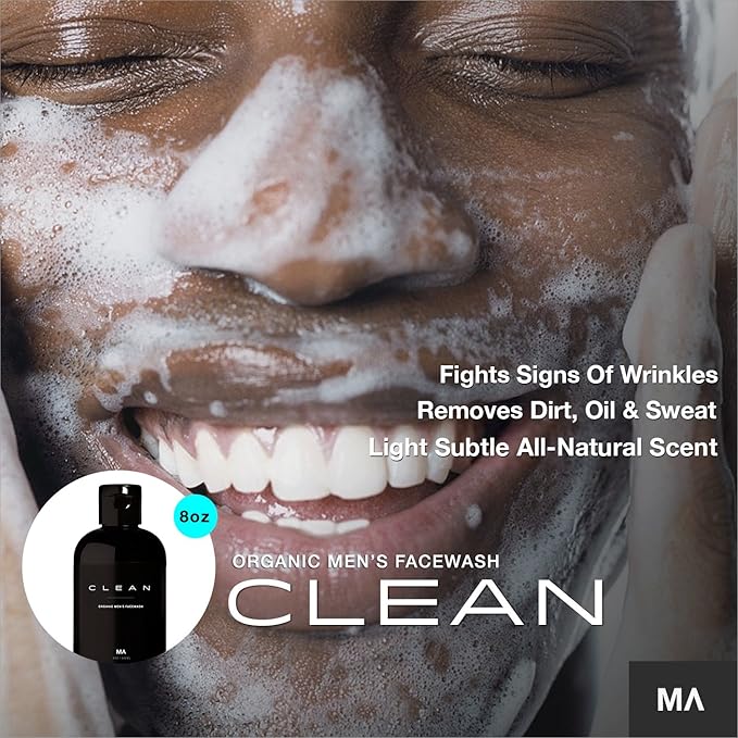 Minamul Mens Face Wash - Exfoliating Organic Foaming Scrub | Daily Deep Facial Cleanser for Acne | Safe for Oily, Dry, Combo or Sensitive Skin Types | Light Scent | Anti-Agin