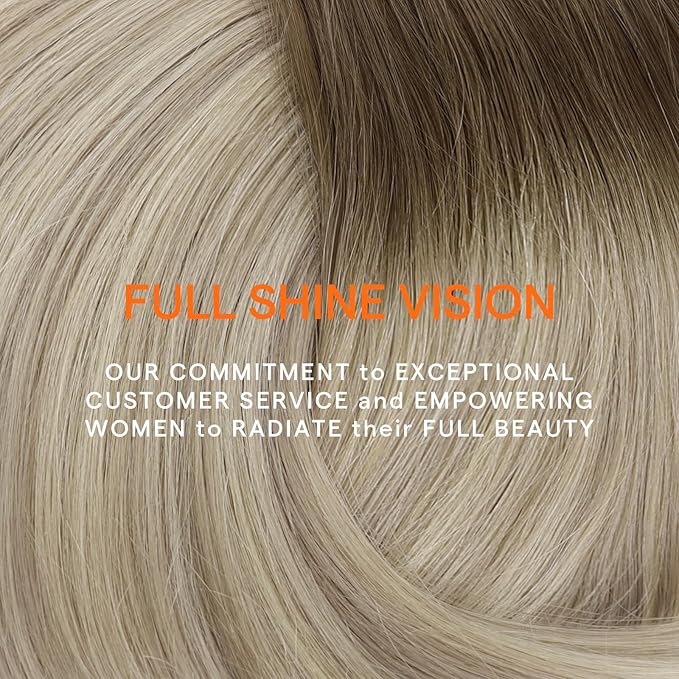 Full Shine 22 Inch Clip in Hair Extensions Human Hair Balayage Blonde Human Hair Extensions Invisible Straight Ash Brown to Blonde Hair Clip in Extensions 7 Pcs 120 G