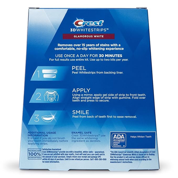 Crest 3D White Luxe Whitestrip Teeth Whitening Kit, Glamorous White, 14 Treatments( Each with 1 Upper/ 1 Lower), 28 Strips