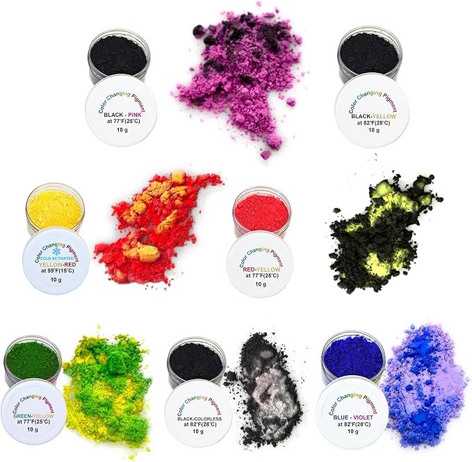 Temperature Activated Thermochromic Color Changing Pigment Perfect for Color Changing (Pink-Blue 64F/18C)