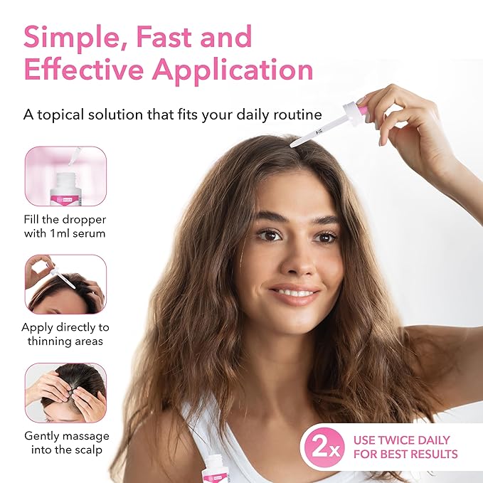 Advanced 2% Minoxidil For Women, Hair Regrowth Treatment for Thinning Hair, Hair Loss for Women,6 Month Supply, Minoxidil Topical Solution for Thicker Fuller Hair