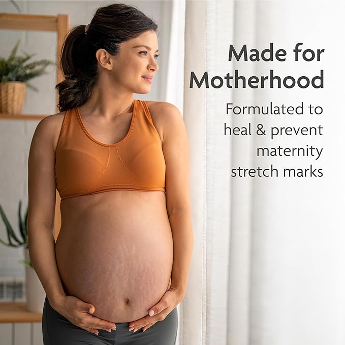 TriLASTIN Belly Oil (3.4oz) | Vitamin-Infused Stretch Mark Oil | Belly Oil for Expecting Mothers | Serum for Scars and Stretch Marks | Body Oil | Paraben-Free and Hypoallergenic