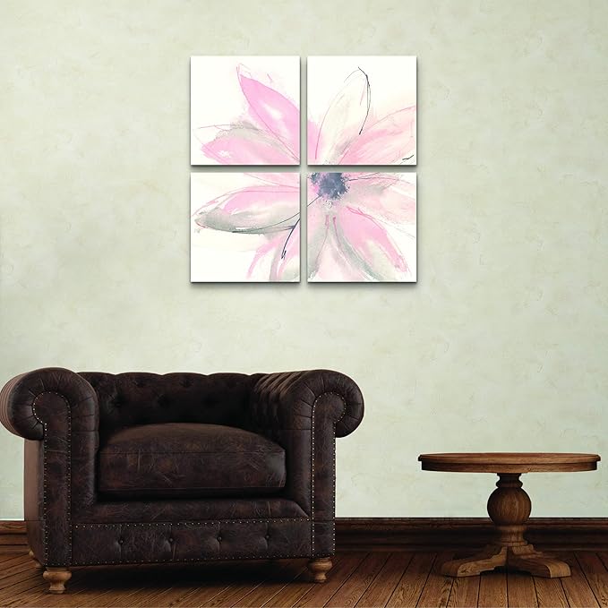 Trademark Fine Art ' Blush Clematis I ' Multi Panel Art Set 4 Piece by Chris Paschke 28x28