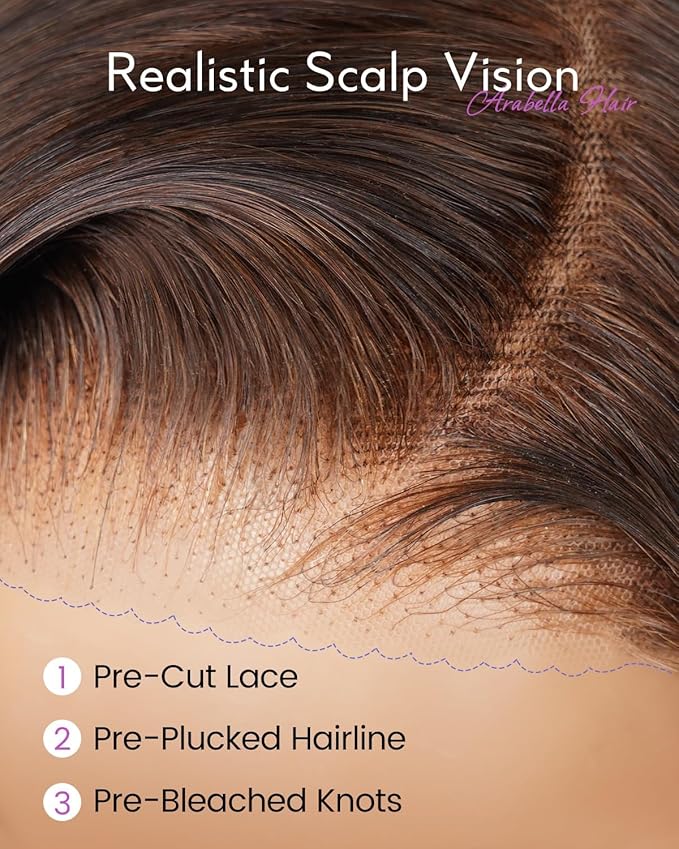 Arabella 5x6 Chocolate Brown Bob Wig Human Hair Ready to Go Glueless Wigs Human Hair 210% Density Pre-Cut Lace Wigs Pre Bleached Tiny Knots Body Wave Lace Front Wig (14inch, 5x6 4# Glueless Bob)