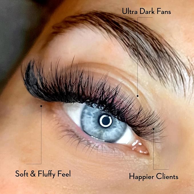 500 Loose Premade Fans Eyelash Extensions, D Curl Volume Lashes, 14D 20D 10D-0.07 Thickness, 9-16mm Fluffy Handmade Fan Mixed Tray