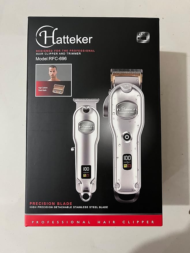 Hatteker Hair Clipper for Men IPX7 Waterproof Cordless Barber Clipper for Hair Cutting Kit with T-Blade Trimmer Beard Trimmer Kids Clipper Professional USB Rechargeable