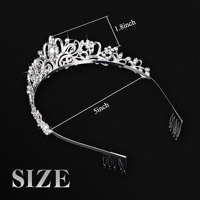 BBTO 10 Pcs Crystal Tiara and Crowns for Women Girls Princess Rhinestone Crown Queen Headband with Combs Bride Tiara for Birthday Party Wedding Prom Hair Accessories