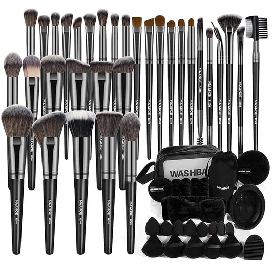 MAANGE Makeup Brushes 54 Pcs Makeup Tool Set, Multi-functional Makeup Kit Premium Synthetic Brush Make up Brushes Set for Women Girl (Black, 54 Pcs)