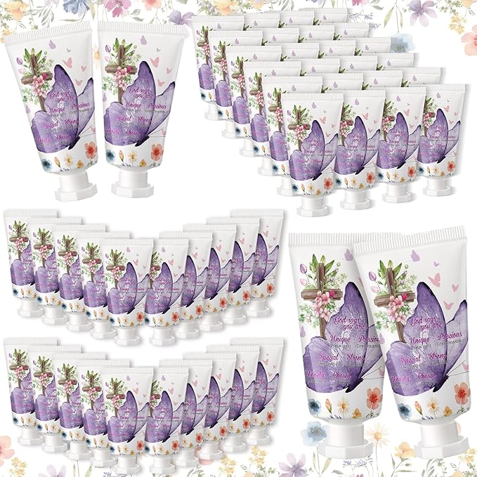 50 Pack Christian Hand Lotion Bulk Gifts for Women Mother Day Bible Mini Travel Hand Lotion Bulk for Stocking Stuffers Gifts Women Church Appreciation Teachers Coworkers(Vibrant)