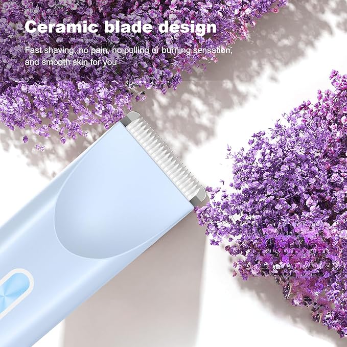 2025 New Glow Aura Bikini Shaver,Glowshave 2-in-1 Women's Body Shaver(Blue)