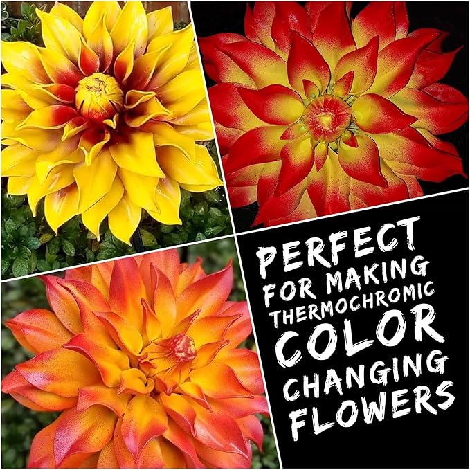 Temperature Activated Thermochromic Powder Pigment RED to Yellow Color Changing at 82F/28C for DIY Color Changing T-Shirts Shoes Nail Art Resin Art Science Experiments