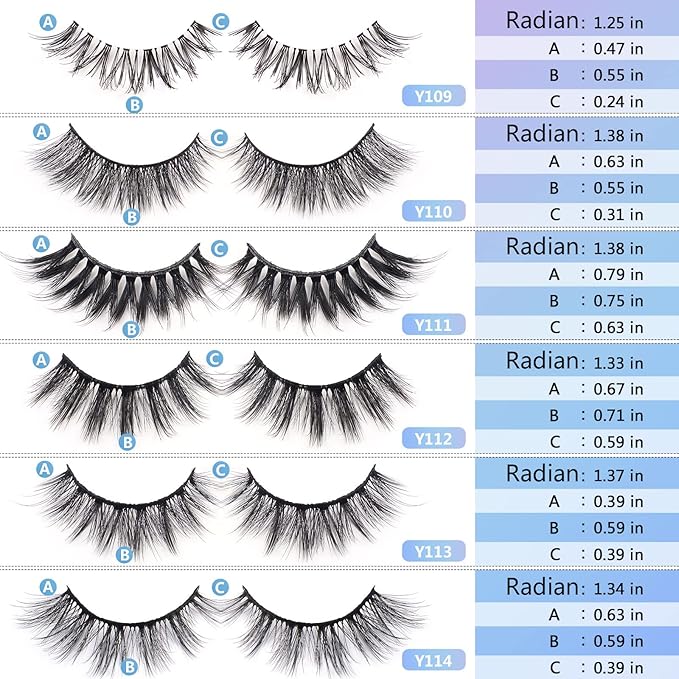 MAGEFY Lashes 30 Pairs 6 Styles Faux Mink Eyelashes, Fake Eyelashes Natural Look to Dramatic Volume False Lashes, 3D Lashes Pack with Eyebrow Grooming Kit