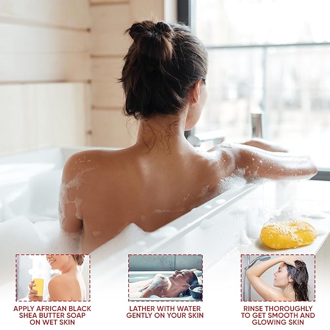 African black soap with Shea butter Herbal Soap | Pack of 6 of 5oz soap Bar | Ideal for Men and Women, Soothing and Nourishing Soap for Moisturization