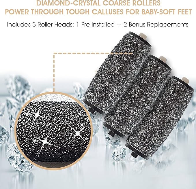 Powerful Electric Callus Remover Wand – Rechargeable Foot File, Grinder & Scrubber - Removes Dry, Dead, Hard Skin & Calluses – Best Pedicure Tool for Soft, Smooth Feet for Men & Women