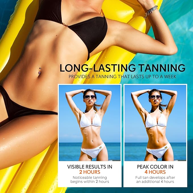 Self Tanning Drops - Sunless Tan for a Sun-Kissed Bronze - Beauty Skin Self Tanner - Gradual Glow for Face and Body - Long-Lasting for a Week, 1.01 Fl Oz