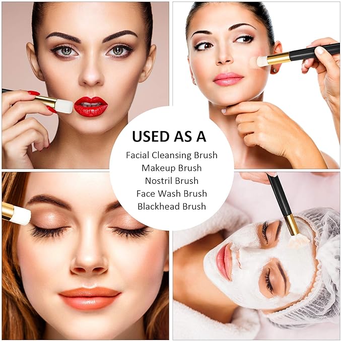 Patelai 60 Pieces Lash Shampoo Brushes with Container, Eyelash Extension Cleansing Brush Nose Pore Cleaning Tool Peel off Blackhead Removing Tool Cosmetic Lash Cleanser Facial Cleansing(Black)