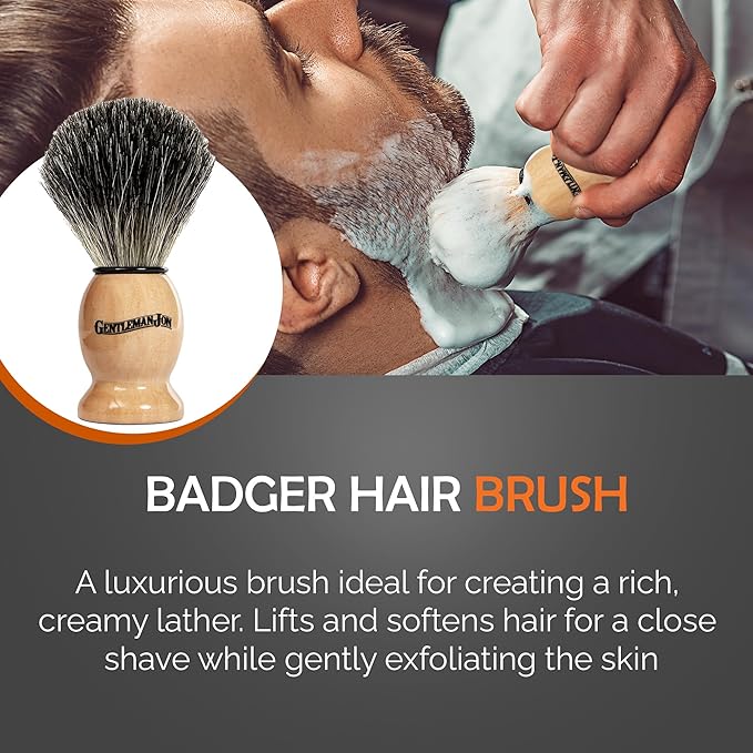 Deluxe Vintage Wet Shave Grooming Set for Men - Safety Razor, Brush, Alum Block, Soap, Bowl, Blades, Stand & Dopp Kit