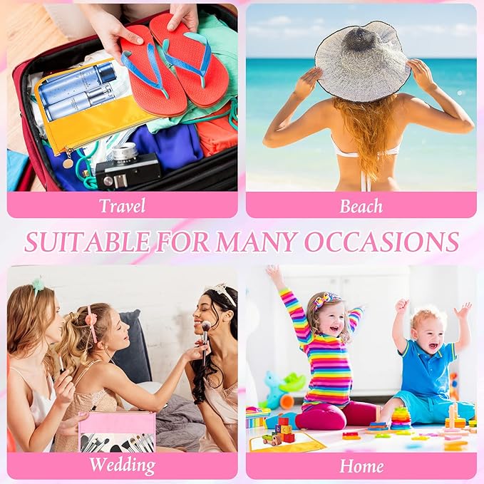 12 Pieces Clear Zipper Pouch for Travel Nylon Makeup Bag Waterproof Snack Stuff Pouches Cute Purse Cosmetic Bags for Women Girls Gifts