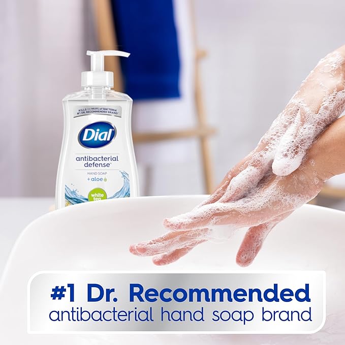 Dial Antibacterial Liquid Hand Soap, White Tea, 11 fl oz (Pack of 4)