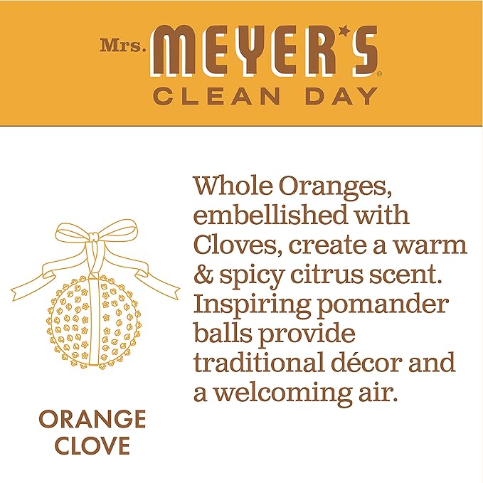 Mrs. Meyers Clean Day Liquid Hand Soap Orange Clove, 12.5 Ounce (Pack of 6)