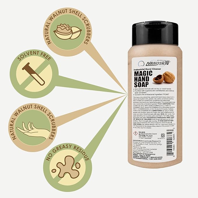 Nanoskin MAGIC HAND SOAP Industrial Hand Cleaner 13.53 Oz. – Designed to be Used Routinely for The Toughest Cleaning without Drying Out Your Hands | For Home, Garage, Office, Car Wash, Car Care Center