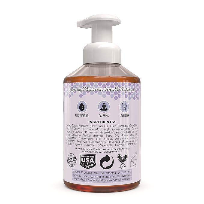 Beessential All Natural Foaming Hand Soap, Lavender and Bergamot Essential Oils, Made with Moisturizing Aloe & Honey - Made in the USA, 16 oz