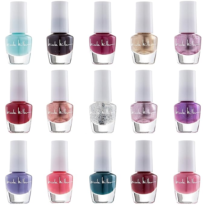 Nicole Miller Mini Nail Polish Set – Glossy, Vibrant Colors for Fingernails & Toenails, Trendy Collection