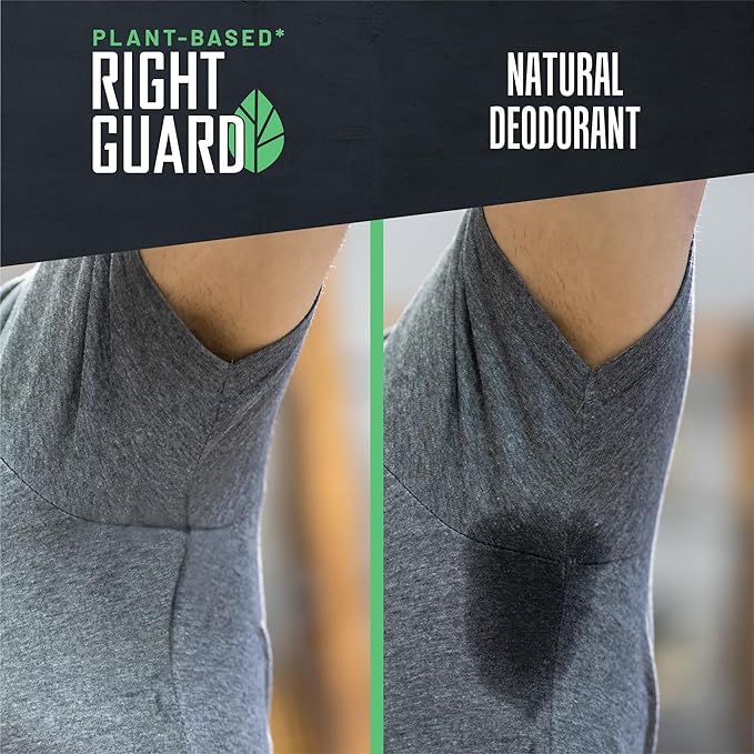 Right Guard Plant Based Invisible Solid Antiperspirant & Deodorant For Men with Sensitive Skin | Blocks Sweat 2X Longer | Made with Shea Butter & Marula Oil | Mountain Fresh Scent, 2.6 oz. (3 Pack)