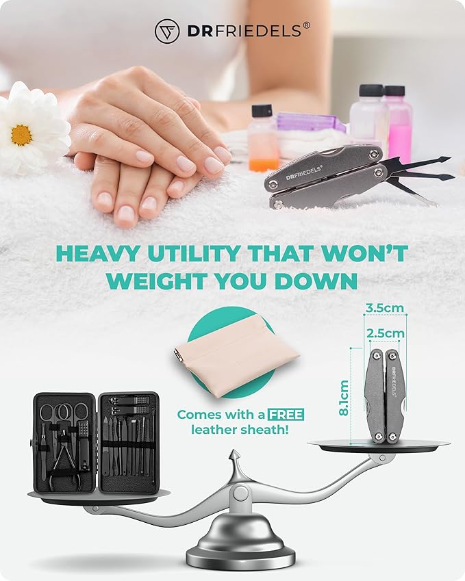 Manicure and Pedicure Kit - 9 in 1 Professional Manicure Set For Women & Men with Cuticle Trimmer, Cuticle Remover, Cuticle Pusher - Nail Techs & Nail Lovers’ Manicure Set Professional by DrFriedels