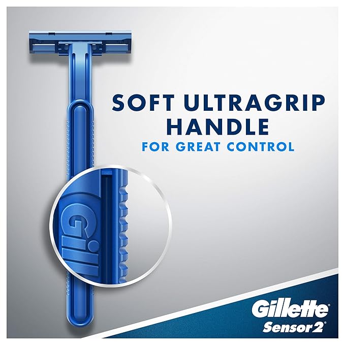 Gillette Sensor2 Pivoting Head + Lubrastrip Men's Disposable Razors, 12 Count (Pack of 3, Total 36 Razors)