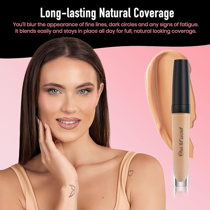 Frankie Rose Cosmetics Our Lil' Secret Concealer Sweat-Proof & Matte Under Eye Concealer, Long Lasting Full Coverage For Fine Lines, Dark Circles & Hide Imperfections - Neutral
