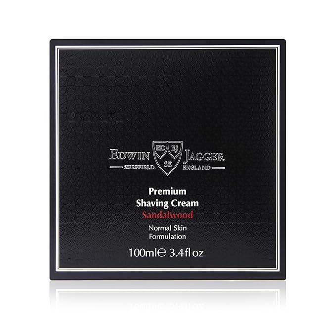 Edwin Jagger 99.9% Natural Premium Shaving Cream, 100ml Tub - Sandalwood, 3.4-Ounce
