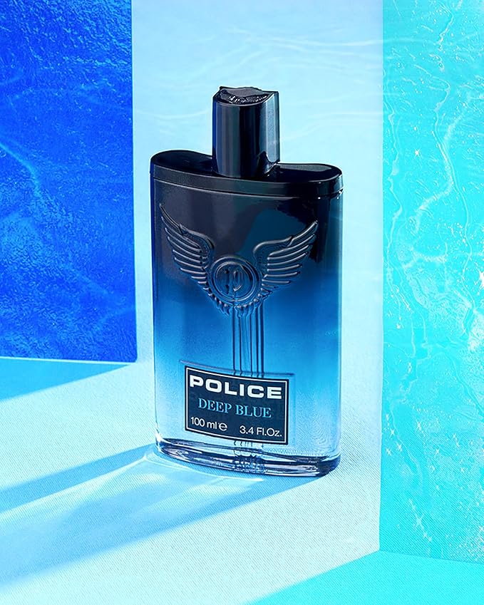 Police Deep Blue - Men's Fragrance - Refreshing Scent With Notes of Bergamot, Black Pepper, Orange Blossom, Nutmeg and Vanilla - 3.4 Oz EDT Spray
