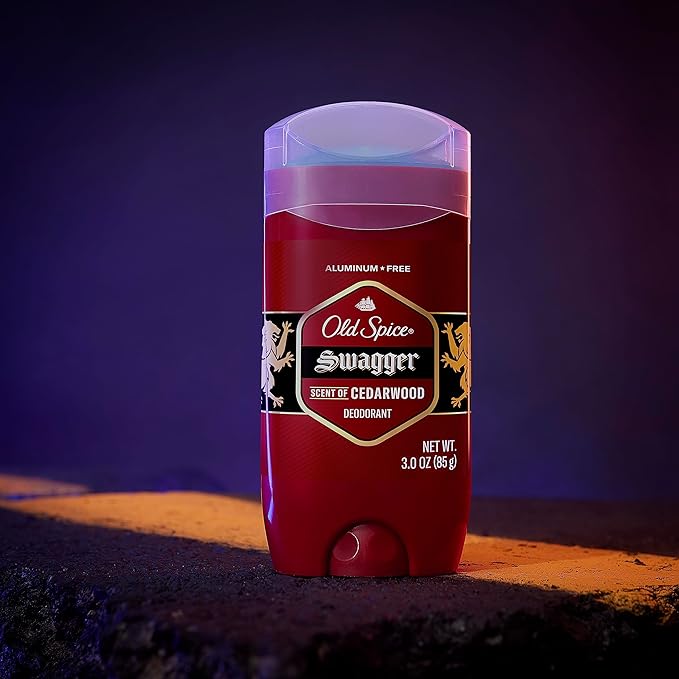 Old Spice Aluminum Free Deodorant for Men, 24/7 Odor Protection, 24/7 Freshness & Lasting Scent, Swagger with Cedarwood Scent, 3.0 oz