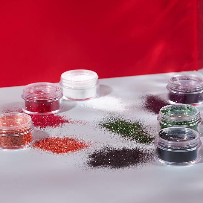 Halloween Glitter Shakers by Moon Terror - Set of 6 - SFX Make up, Festival Glitter for Face Body Hair, Special Effects Make up - 0.17g