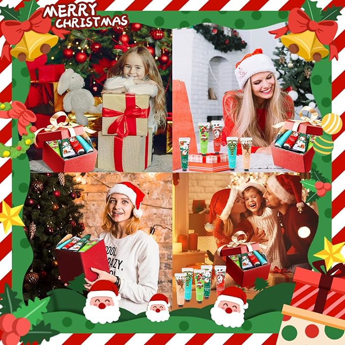 Christmas Hand Cream Set For Women, 10 Pack Mini Hand Lotion Travel Size Bulk For Dry Cracked, Moisturizer Cream For Stocking Stuffers and Christmas Decorations