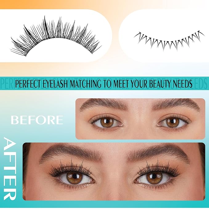 GEMERRY Lash Clusters with Bottom Lashes Natural Cluster Eyelash Extensions 11-14mm Cluster Lashes Wispy Lash Extension Clusters with 5-6mm Bottom Eyelashes DIY Eyelash Clusters for Self Use
