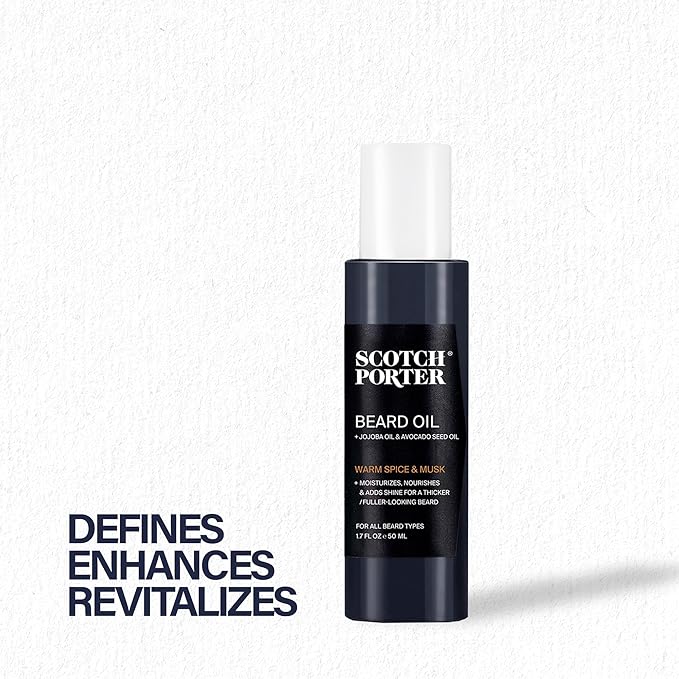 Scotch Porter Smoothing Beard Oil – Nourishing Oil Seals in Moisture & Smooths Flyaways for a Frizz-Free, Fuller/Healthier-Looking Beard with All-Day Shine – Original Scent, 1.7 oz. - 2 Pack