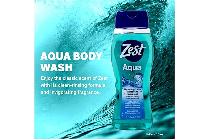 Zest Aqua Body Wash, 18 Oz (Pack Of 4)