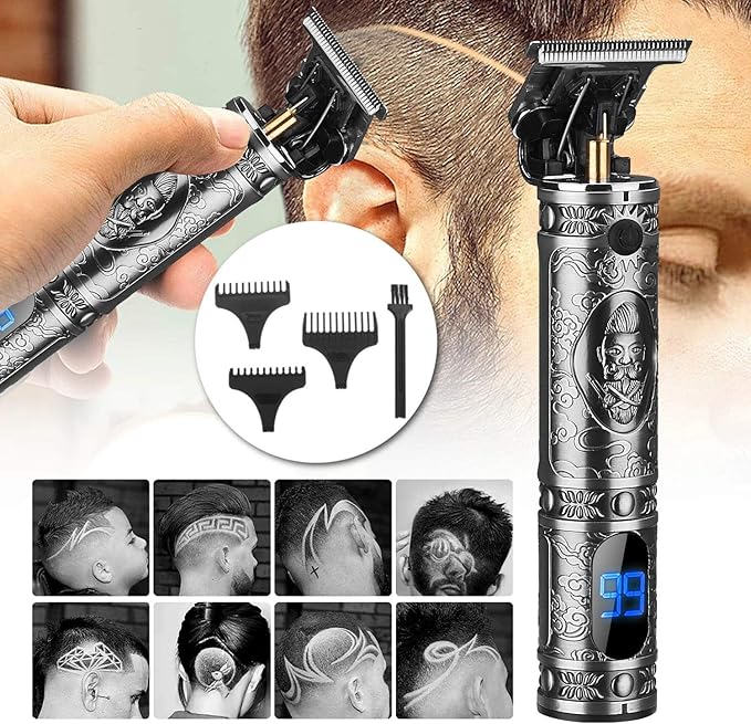 RESUXI Hair Clippers for Men Hair Trimmer for Barbers,Professional Cordless T Blade Trimmer, Beard Edger Liners,Barber Shavers,Ornate Knight Close-Cutting Hair Machine