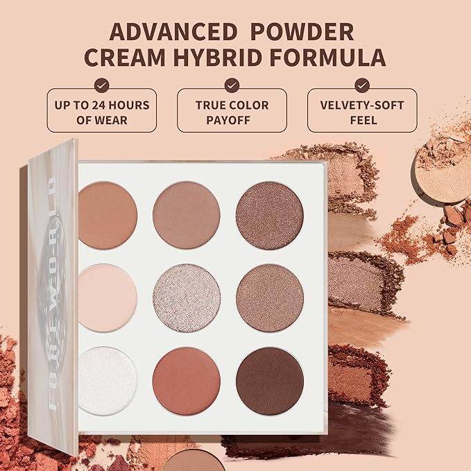 docolor Eyeshadow Palette 9 Colors Neutral Eyeshadow Palette Gemstone Shadow Palettes with Ultra-Velvety and Silky Finishes Highly Pigmented Mattes Shimmers Glitter Long-Wearing Eye Makeup Palettes